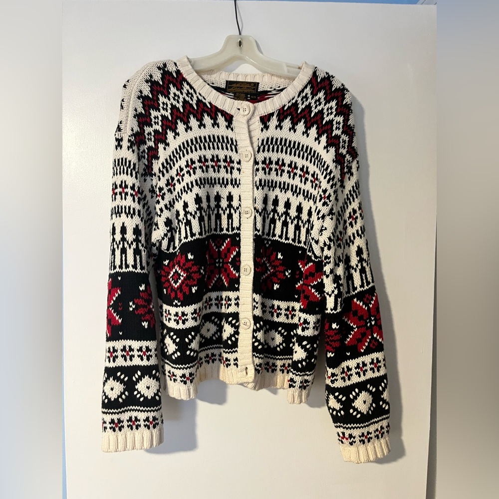 VGC -Eddie Bauer vintage fair aisle cardigan, size medium.
